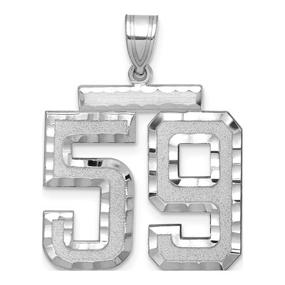 14K White Gold Number 59 Pendant