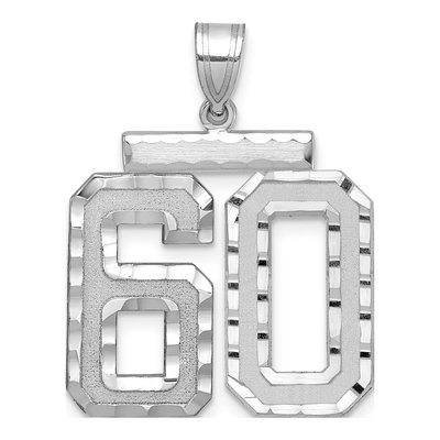14K White Gold Number 60 Pendant