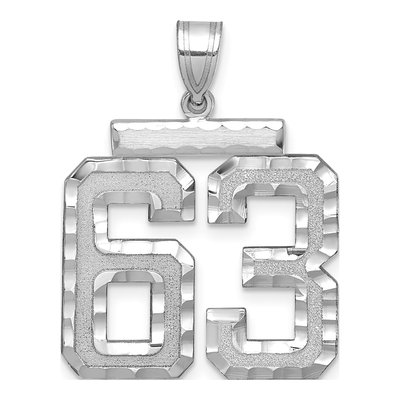 14K White Gold Number 63 Pendant