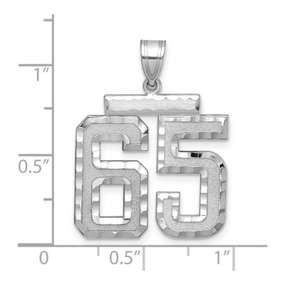 14K White Gold Number 65 Pendant – view 2
