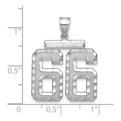 14K White Gold Number 66 Charm – view 2