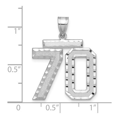 14K White Gold Number 70 Charm – view 2