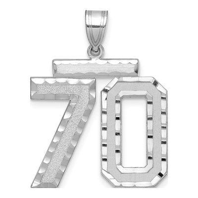 14K White Gold Number 70 Charm