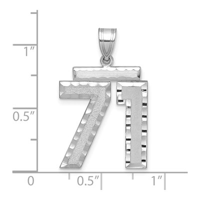 14K White Gold Number 71 Charm Pendant – view 2