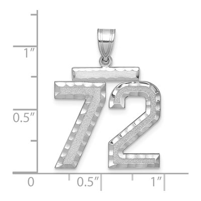 14K White Gold Number 72 Charm – view 2