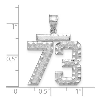 14K White Gold Number 73 Pendant – view 2
