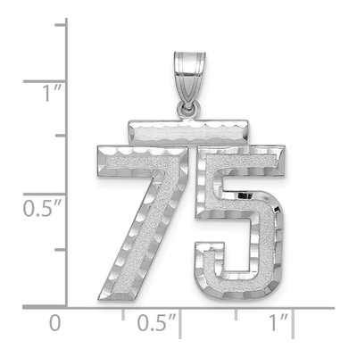 14K White Gold Number 75 Charm – view 2