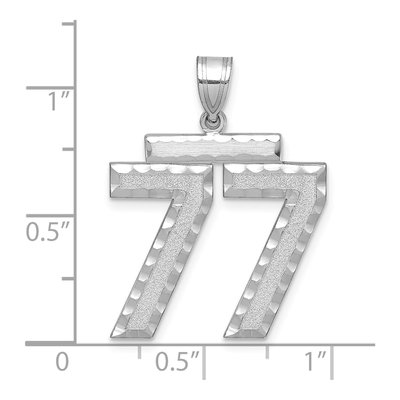 14K White Gold Number 77 Charm – view 2