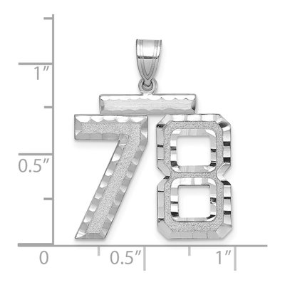 14K White Gold Number 78 Charm – view 3