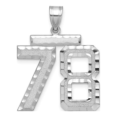 14K White Gold Number 78 Charm