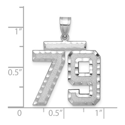 14K White Gold Number 79 Pendant – view 2