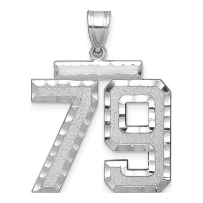 14K White Gold Number 79 Pendant