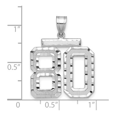 14K White Gold Number 80 Charm – view 2