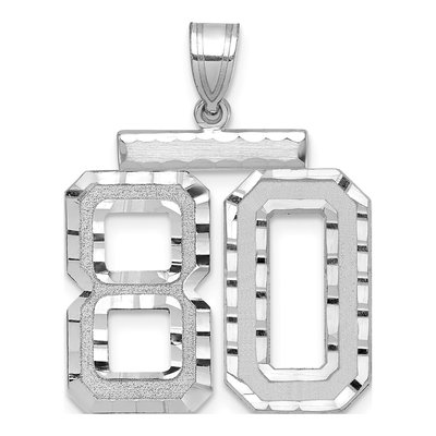 14K White Gold Number 80 Charm