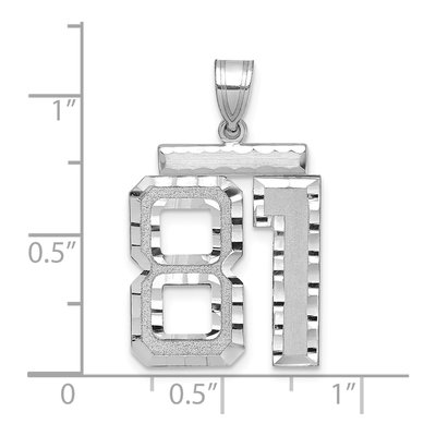14K White Gold Number 81 Charm – view 2