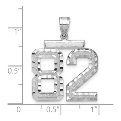 14K White Gold Number 82 Charm – view 2