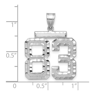 14K White Gold Number 83 Charm – view 2