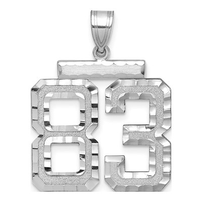14K White Gold Number 83 Charm