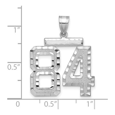 14K White Gold Number 84 Charm – view 2