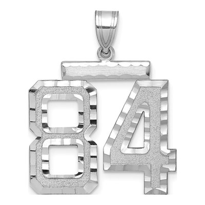 14K White Gold Number 84 Charm