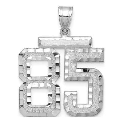 14K White Gold Number 85 Charm