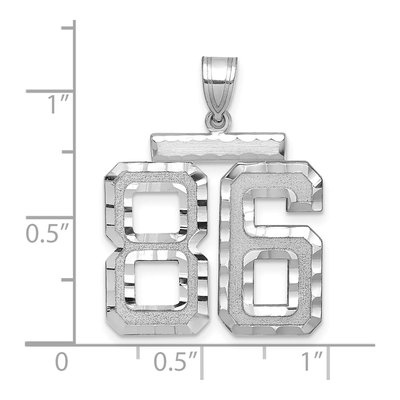 14K White Gold Number 86 Pendant – view 2