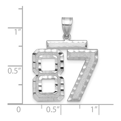14K White Gold Number 87 Pendant – view 2