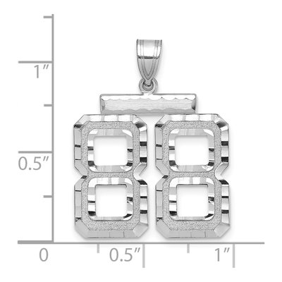 14K White Gold Number 88 Charm – view 2