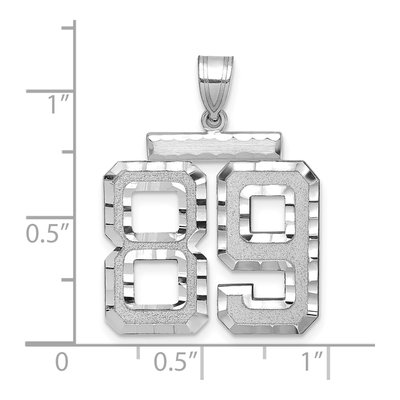 14K White Gold Number 89 Charm – view 2