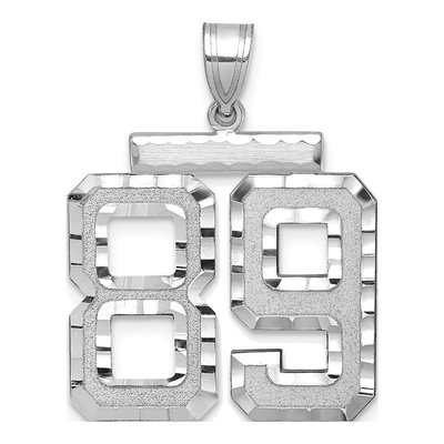 14K White Gold Number 89 Charm