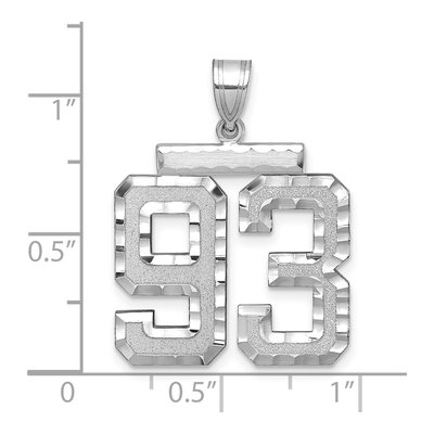 14K White Gold Number 93 Pendant – view 2