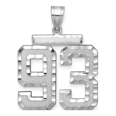 14K White Gold Number 93 Pendant