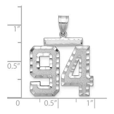 14K White Gold Number 94 Charm – view 2