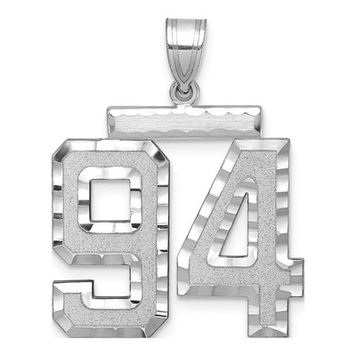 14K White Gold Number 94 Charm
