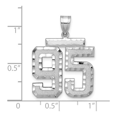14K White Gold Number 95 Charm – view 2