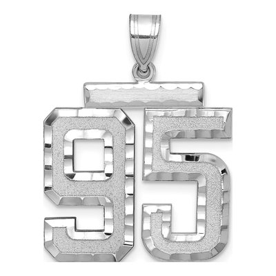 14K White Gold Number 95 Charm