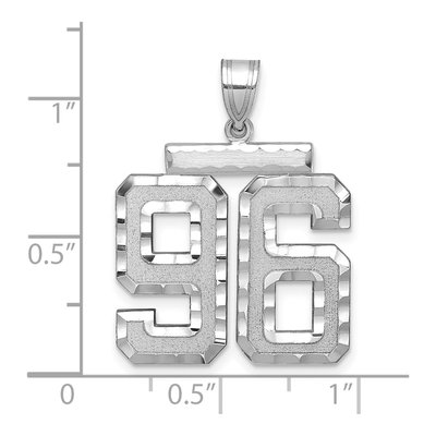 14K White Gold Number 96 Charm – view 3