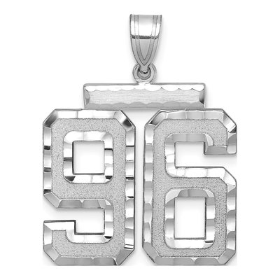 14K White Gold Number 96 Charm