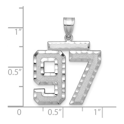 14K White Gold Number 97 Charm – view 2