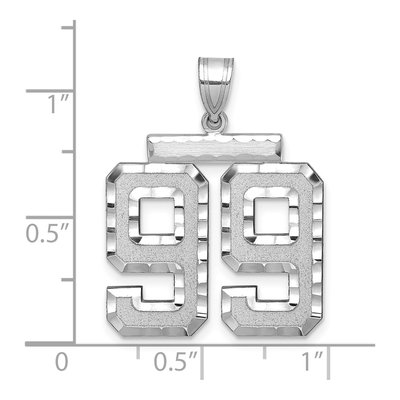14K White Gold Number 99 Pendant – view 2