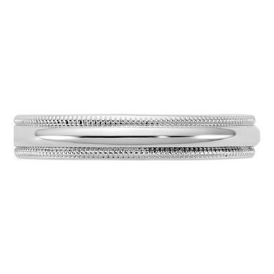 14K White Gold 3.5mm Domed Milgrain Wedding Band – view 3