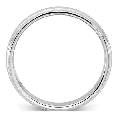 14K White Gold 3.5mm Milgrain Half Round Wedding Band – view 2