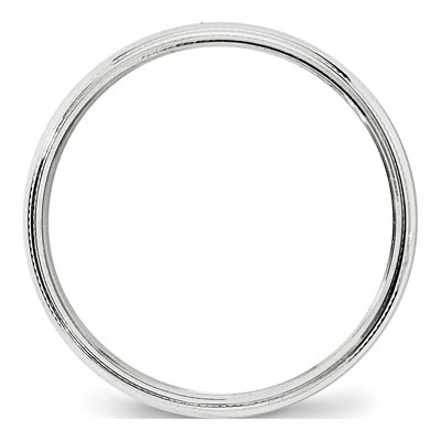 14K White Gold 4mm Domed Milgrain Wedding Band – view 3