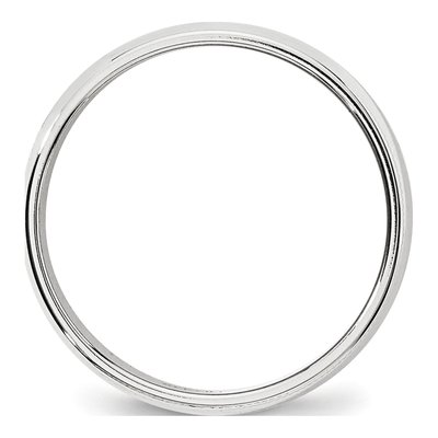 14K White Gold 6mm Domed Milgrain Wedding Band – view 2