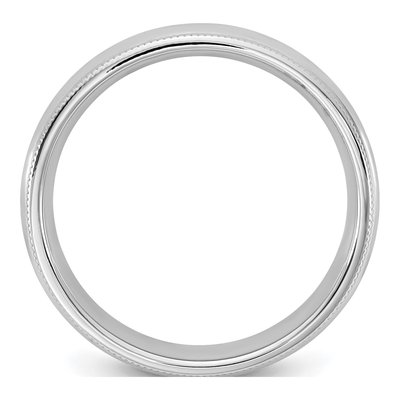 14K White Gold 4.5mm Domed Milgrain Comfort-Fit Wedding Band – view 2