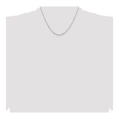 14K White Gold 1.8mm Diamond-Cut Rope Chain – view 4