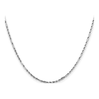 14K White Gold 1.8mm Diamond-Cut 20-inch Rope Chain – view 3