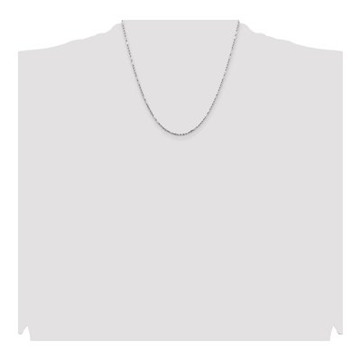 14K White Gold 1.8mm Diamond-Cut 20-inch Rope Chain – view 4