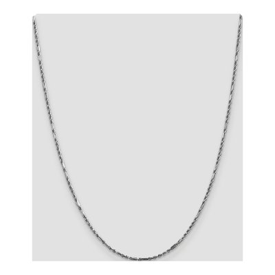 14K White Gold 1.8mm Diamond-Cut Milano Rope Chain – view 5