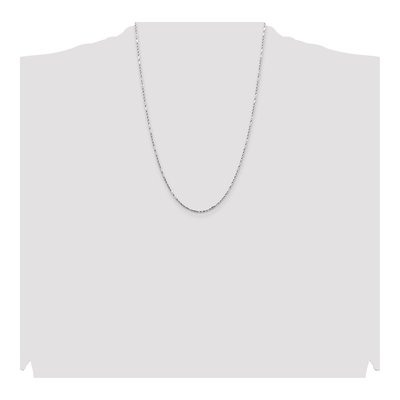 14K White Gold 1.8mm Diamond-Cut Milano Rope Chain – view 4